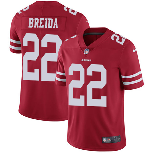 San Francisco 49ers Limited Red Men Matt Breida Home NFL Jersey #22 Vapor Untouchable->youth nfl jersey->Youth Jersey
